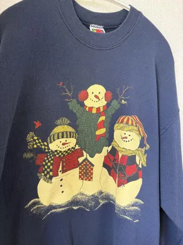 눈사람 프린트 네이비 트레이닝복 레트로 vintage