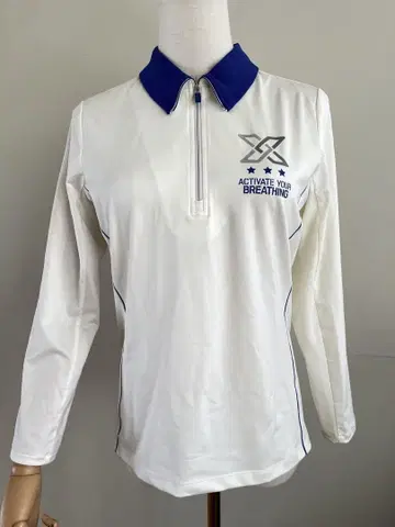 화이트 골프 셔츠 네이비 옷깃 한국제
