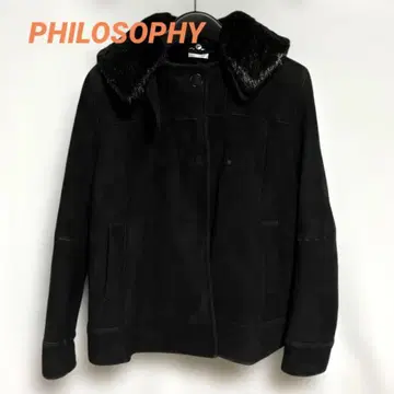 PHILOSOPHY/필로소피 퍼 포함 스웨이드 가죽 자켓