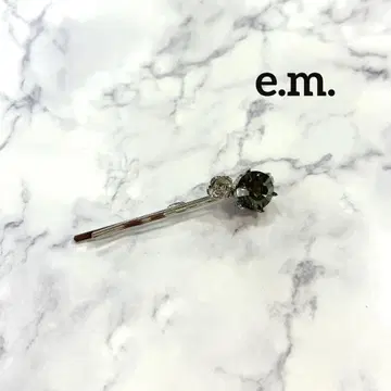 [ e.m. fleur ] 지르코니아 플라워 헤어핀 실버 액세서리