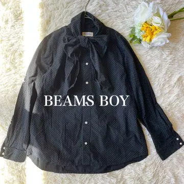BEAMS BOY 빔즈 보이 도트 리본 블라우스 셔츠 보타이