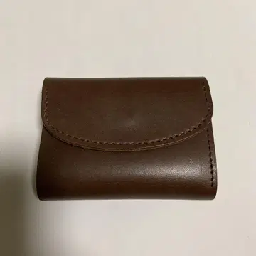 소가죽 브라운 가죽 3단 폴더형 지갑 일본제