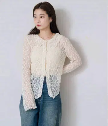 Kastane 카라 부착 레이스 풀오버 아이보리