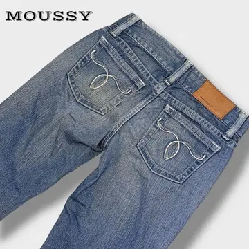 MOUSSY 파우더 데님 화이트 스티치 스트레치 스키니 25인치