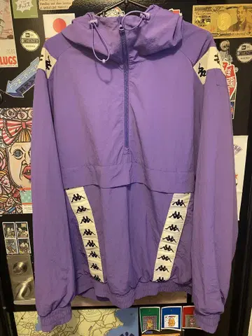 저지 kappa 나일론 자켓 카파 보라색 하프 지퍼