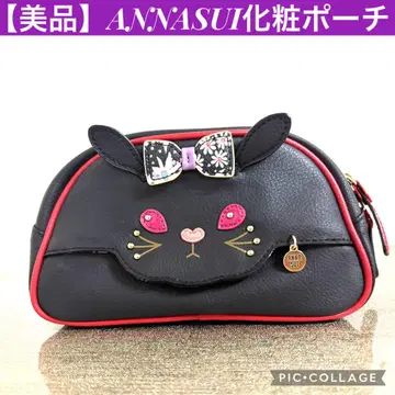 [ 새상품급 ] ANNA SUI 블랙 토끼 모티브 메이크업 파우치 레어