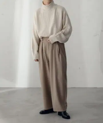 엡녹 와이드 팬츠 베이지 L