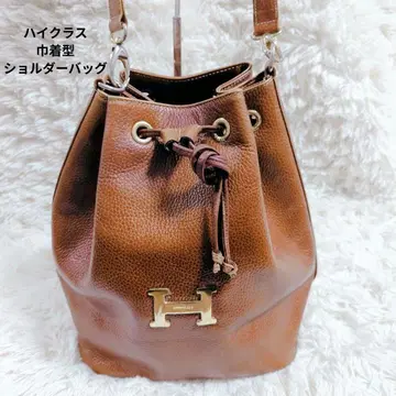 하이크 클래스 숄더백 복조리 가죽 브라운 금장 장식 H 로고 인기