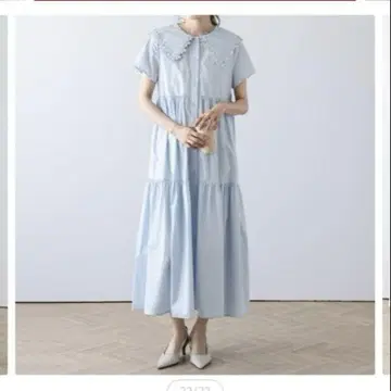슈가 비스킷 레이스 칼라 티어드 원피스 롱 원피스