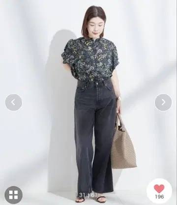 저널 스탠다드 레더쥬 도트 무지 턱 슬리브 셔츠 블루