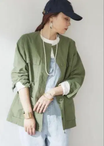 오메카시 노카라 자켓 카키