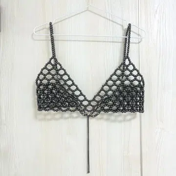 JEANASIS 지나시스 Beads bustier 블랙 브라형