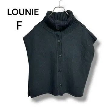 LOUNIE 루니 하이넥 버튼 달린 케이프풍 니트 F 겉옷 블랙