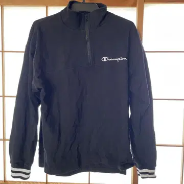 Champion 블랙 하프 지퍼 트레이닝복