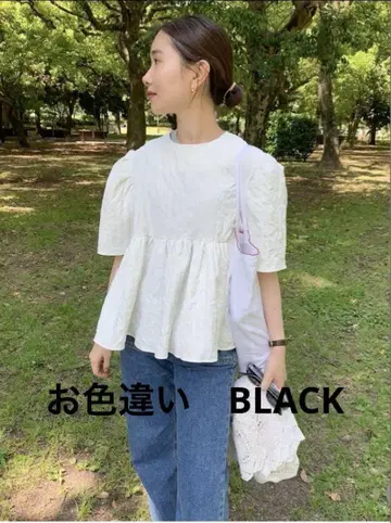 [ nugu ] [ plain ] 와셔 개더 블라우스
