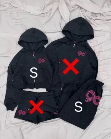 9090 girl Logo Glitter 셋업 S