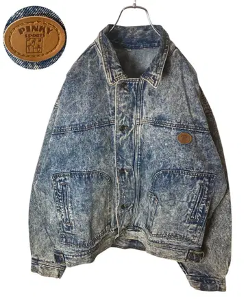 레트로 구제 의류 USED 하드 워시 디자인 데님 자켓 빅 사이즈