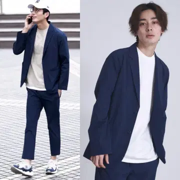 BLUE STANDARD 경량 스트레치 나일론 셋업 M