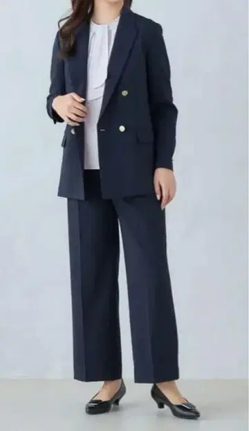 네이비 팬츠 수트