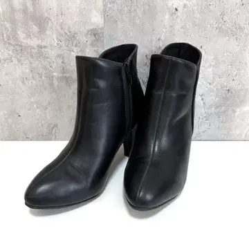 [ Lena ] 숏 기장 부츠 블랙 힐 사이드 지퍼 S 22.5