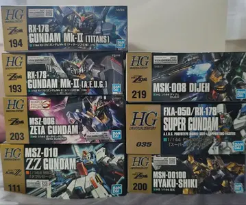 HG 건담 프라모델 세트 7종 Z건담 계열 ZZ건담 계열 건담 팀
