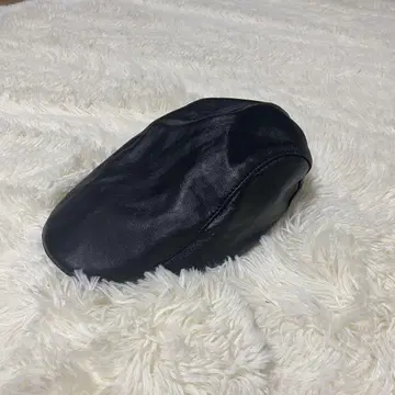 블랙 가죽 헌팅 모자