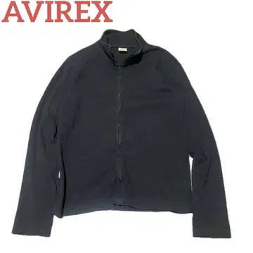 AVIREX 블랙 L 데일리 스탠드 지퍼 집업 긴팔