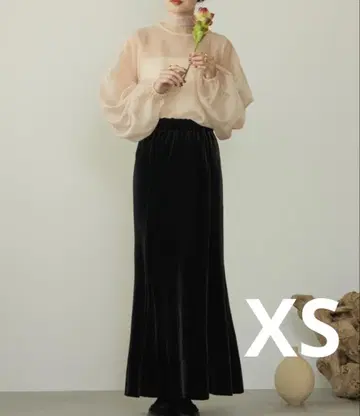 hinari 벨로아 머메이드 스커트 XS 블랙
