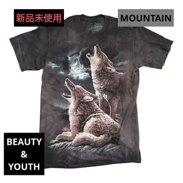 T셔츠 반팔 늑대 동물 패턴 MOUNTAIN BEAUTY&YOUTH