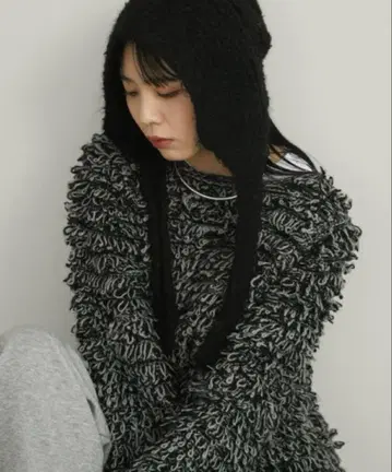 앤트마리스 믹스 컬러 루프 샤기 니트