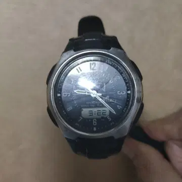 CASIO WAVE CEPTOR 블랙 고무 벨트
