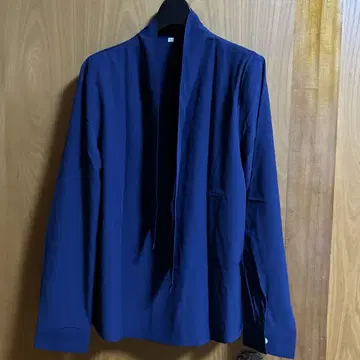 네이비 오픈 카라 긴팔 셔츠 L