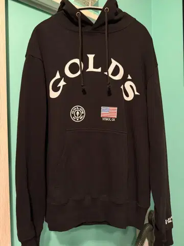 GOLD'S GYM 후드 부착 후드티 블랙