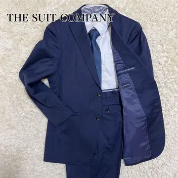 새상품급 더 수트 컴퍼니 레다 super110's 네이비 스트라이프 수트