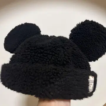 디즈니 미키 보아 모자 팬캡 몽글몽글 복슬복슬 블랙
