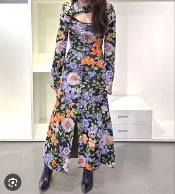 H&M x Rabanne 자카드 니트 컷 아웃 원피스 (XS)
