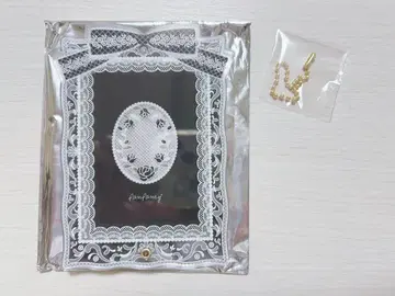 후쿠야 아크릴 프레임 레이스 리본 블랙
