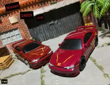 핫휠 Nissan 240SX S14 루스품 미니카 2대 세트 와이스피