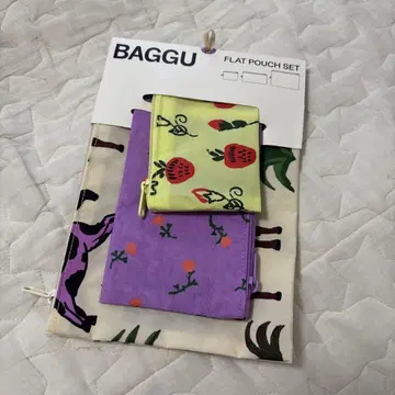 [미사용 새상품] BAGGU/플랫 파우치 세트/플레이리