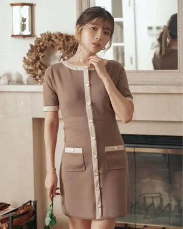 Darich 파이핑 미니 원피스