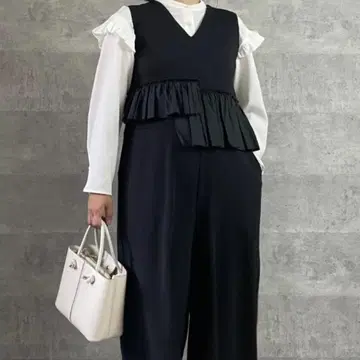 keep my closet 페플럼 올인원 네이비 데님 Tall