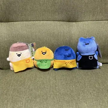 오분구와 함께 볼체인 달린 에이프런 봉제인형 마스코트 4종