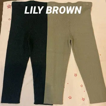 새상품급 Lily Brown F 사이즈 블랙&브라운 리브 레깅스