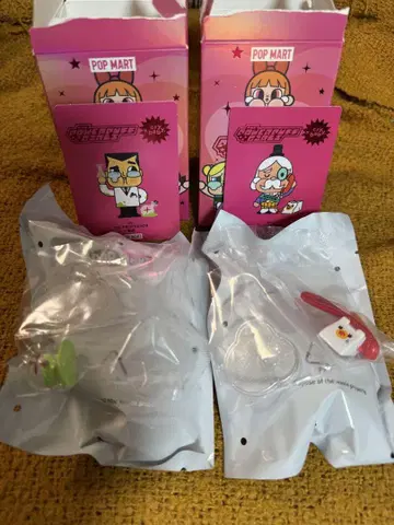 POPMART CRYBABY 파워퍼프걸 피규어 박사 시장 세트