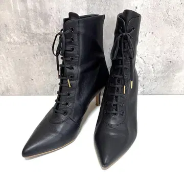 새상품급 DIANA 레이스업 숏부츠 블랙 24cm 스틸레토