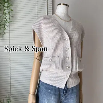 Spick & Span 펄 버튼 골지 니트 베스트