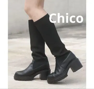 Chico 삭스 롱 청키 부츠 롱 부츠 세일 새상품 블랙
