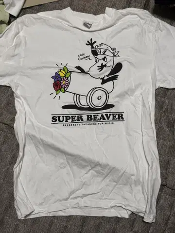 SUPER BEAVER 러브캐논T셔츠 화이트
