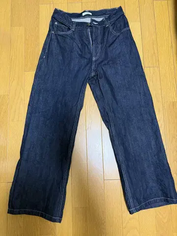 Regen glanz selvedge baggy denim pants