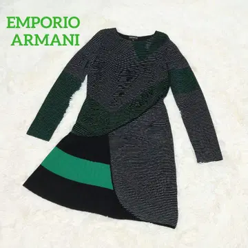 [ 컨디션 최상 ] 엠포리오 아르마니 니트 원피스 보더 무늬 42 사이즈